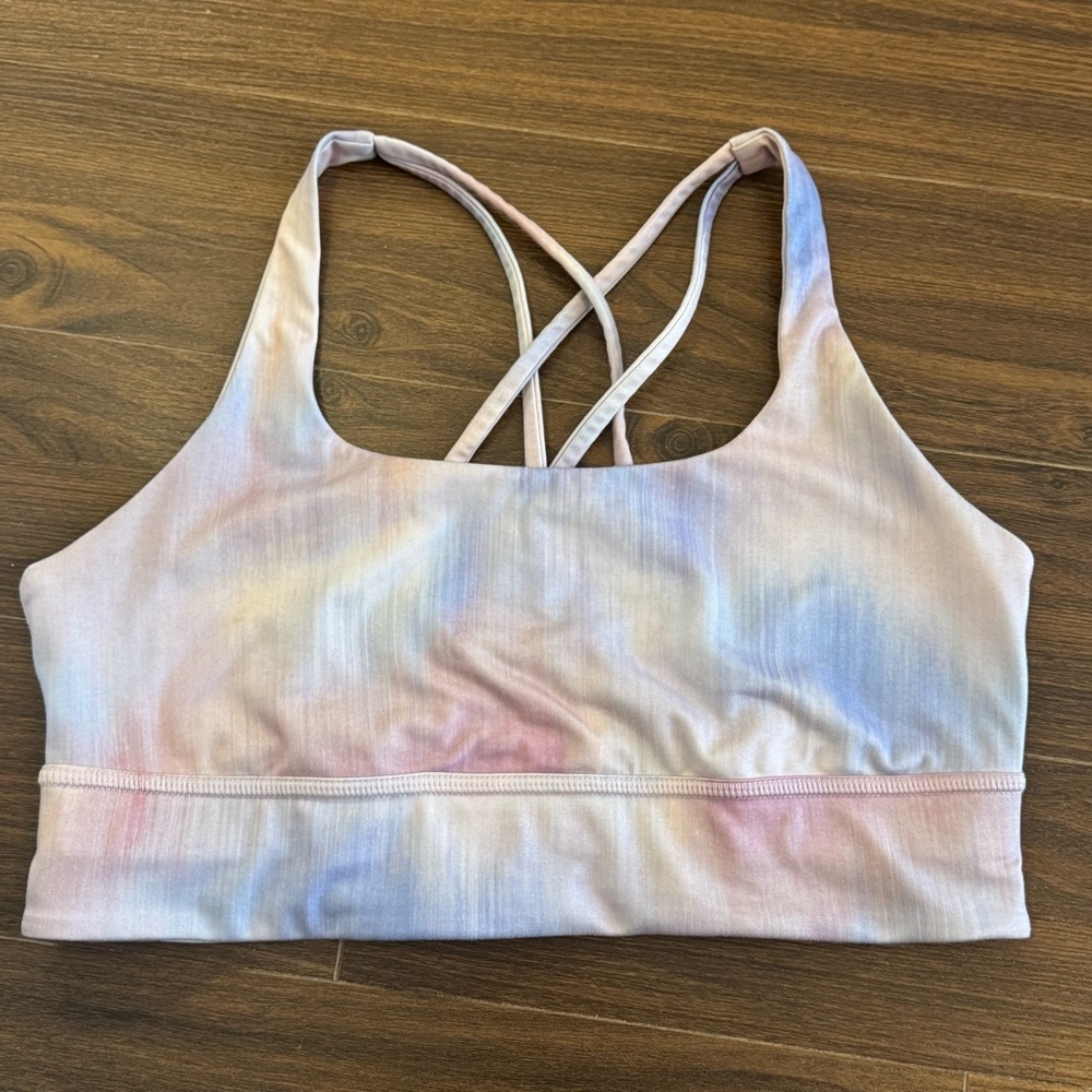 Athletic Works Sports Bra Tie Dye Crisscross Back Pastel